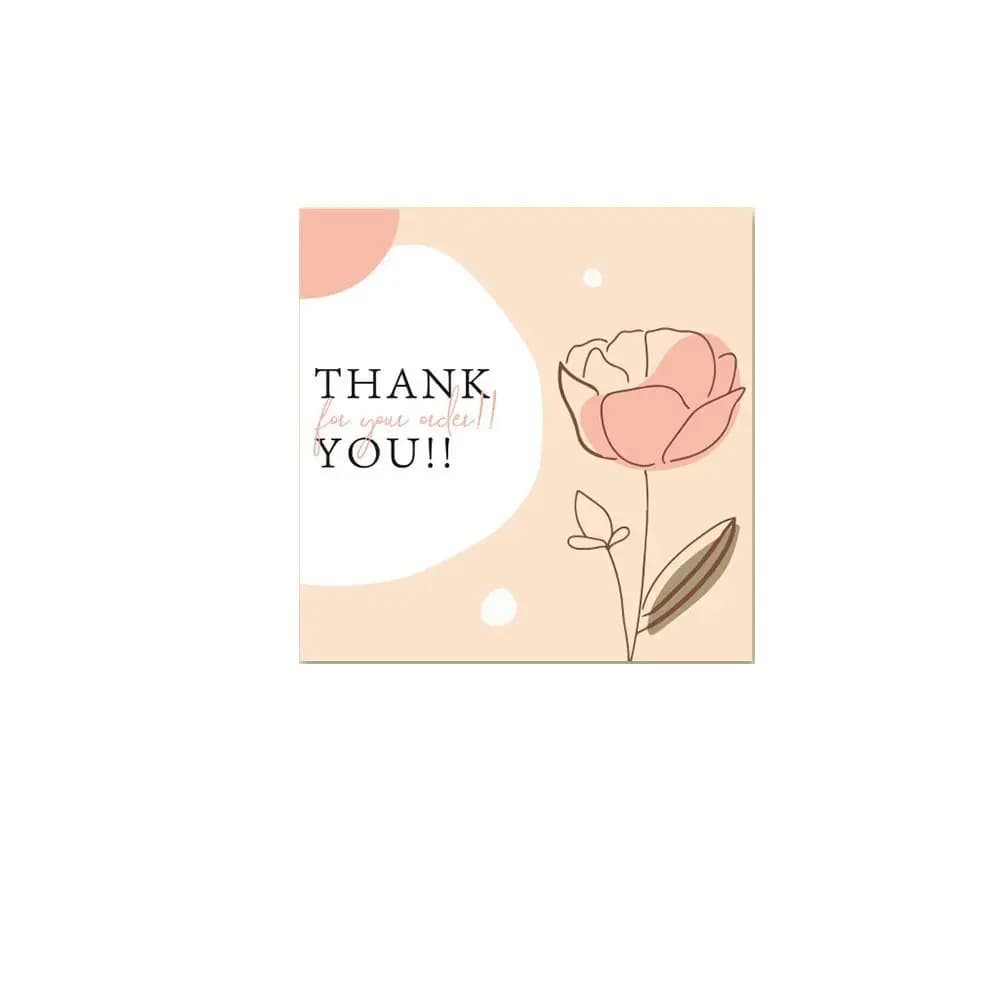 Cartes de remerciement multicolores, 100 pièces, 6cm x 6cm, décorations pour la maison, étiquettes d