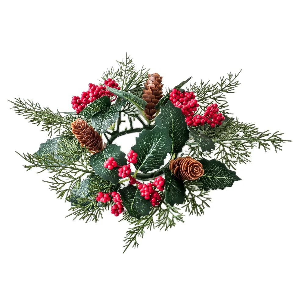 Couronne de fête de Noël, décoration du cuir chevelu ci-après, décor de table à la maison, feuille a