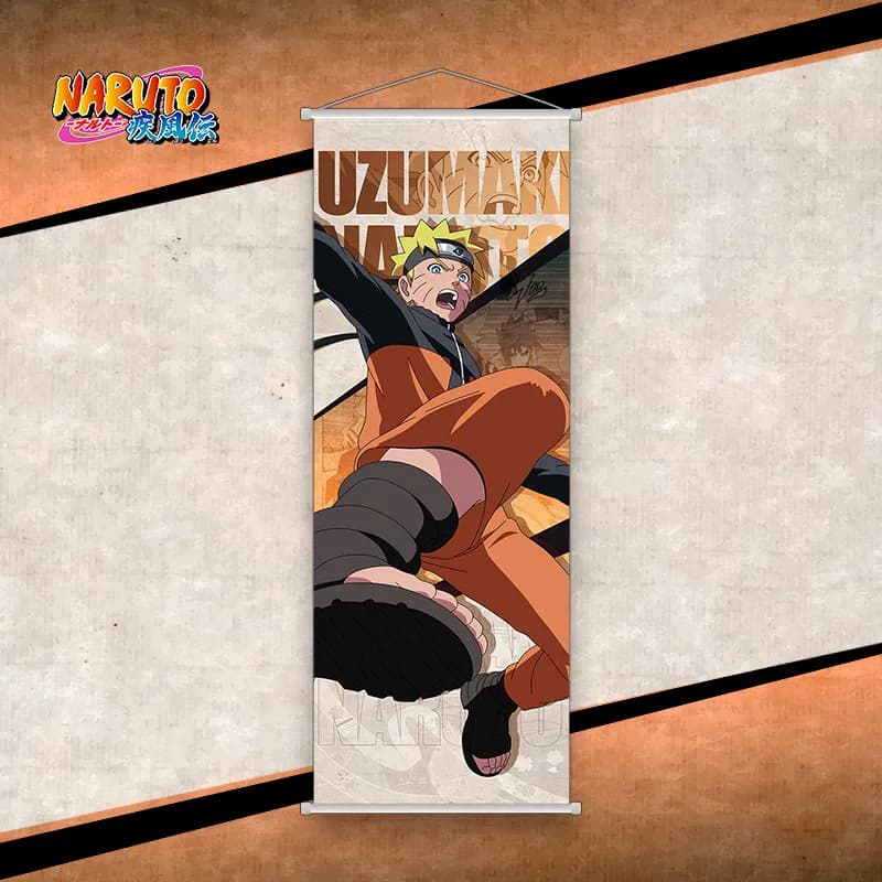 Affiche murale suspendue de dessin animé Uzumaki Naruto, décoration de salle de marchandise, Long ro