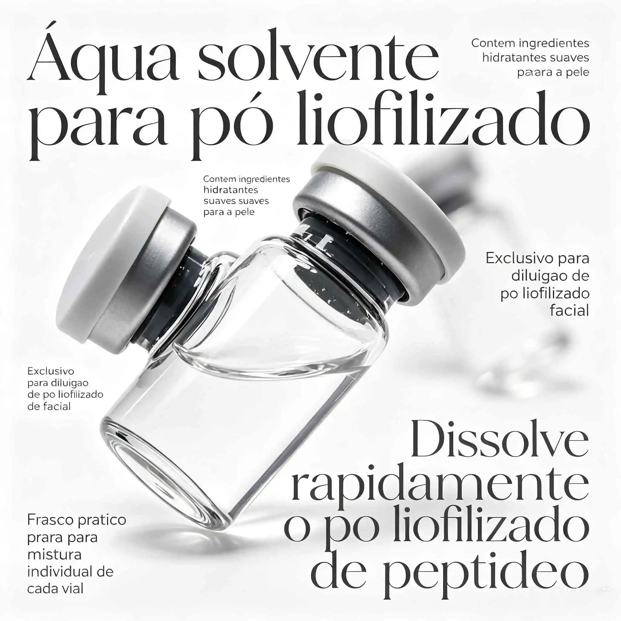 Couleur du flacon variable) Solvant d'eau purifiée spécial pour la préparation de poudres lyophilisé