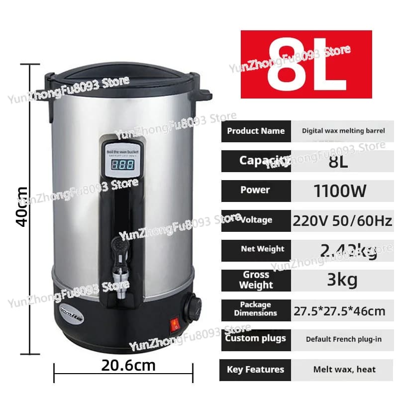 Fondeur de cire domestique 110V 220V 8L/10L pour la fabrication de bougies, chauffage rapide, haute