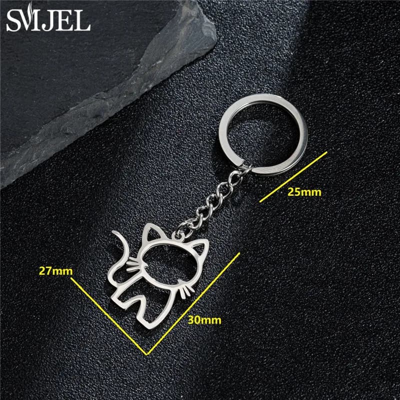 Porte-clés chaton de dessin animé, Animal à la mode, pendentif chat heureux créatif pour femmes, por