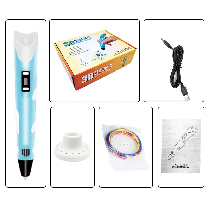 Dessin imprimé pour enfants et adultes, jouet créatif, cadeau, Filaments PLA 36M + stylos USB 3D, st