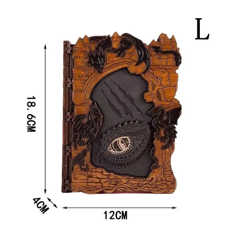La boîte-cadeau Grimoire. Boîte de rangement de Dragon, boîte en bois à motif de Dragon, artisanat e