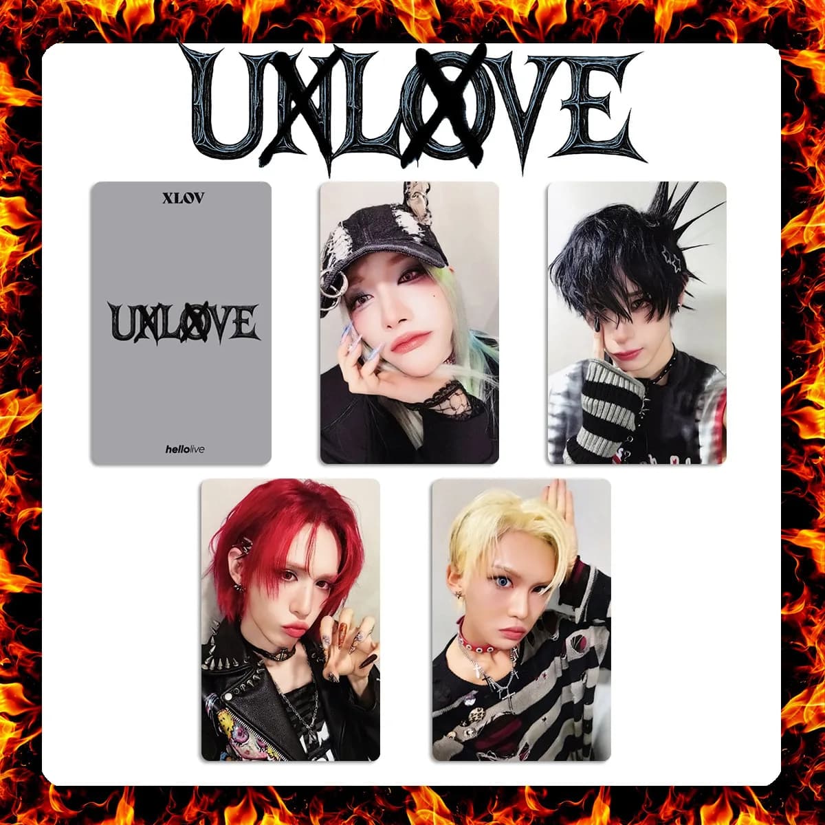 4 pièces/ensemble XLOV Idol Boy Nouvel album UXLXVE Photocards de haute qualité Impression HD Cartes
