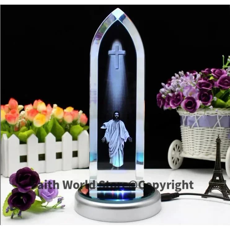 Statue de croix de cristal 3D, grand christianisme, catholicisme, meilleur cadeau, Emmanuel Immanuel