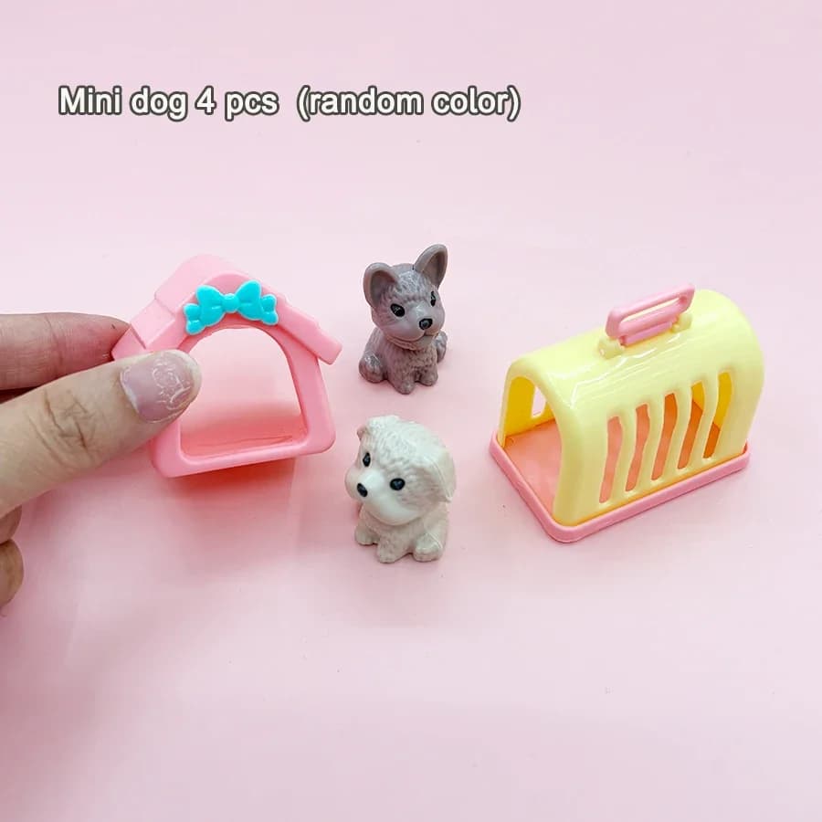 Accessoires pour maison de poupée : Mini-figurines Kawaii de chiens et chats en plastique pour une m