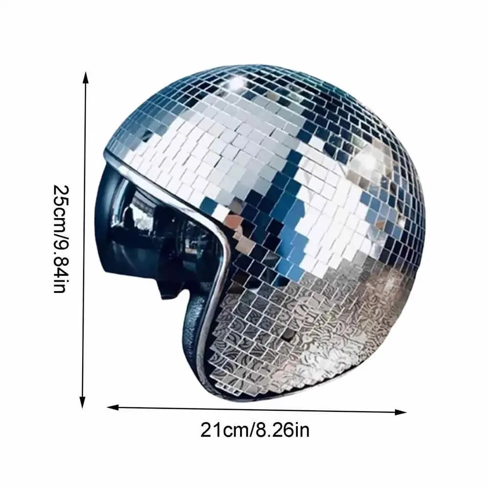 Casques disco avec visière rétractable, casques décoratifs disco classiques avec miroir et paillette
