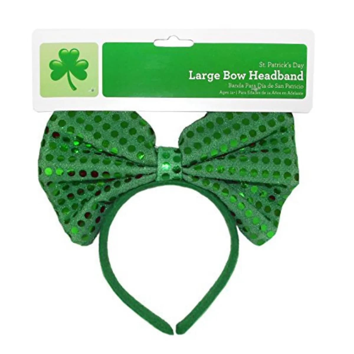 Accessoires de costume pour la Saint-Patrick: bandeau à nœud à paillettes, Tutu vert Shamrock, cuiss