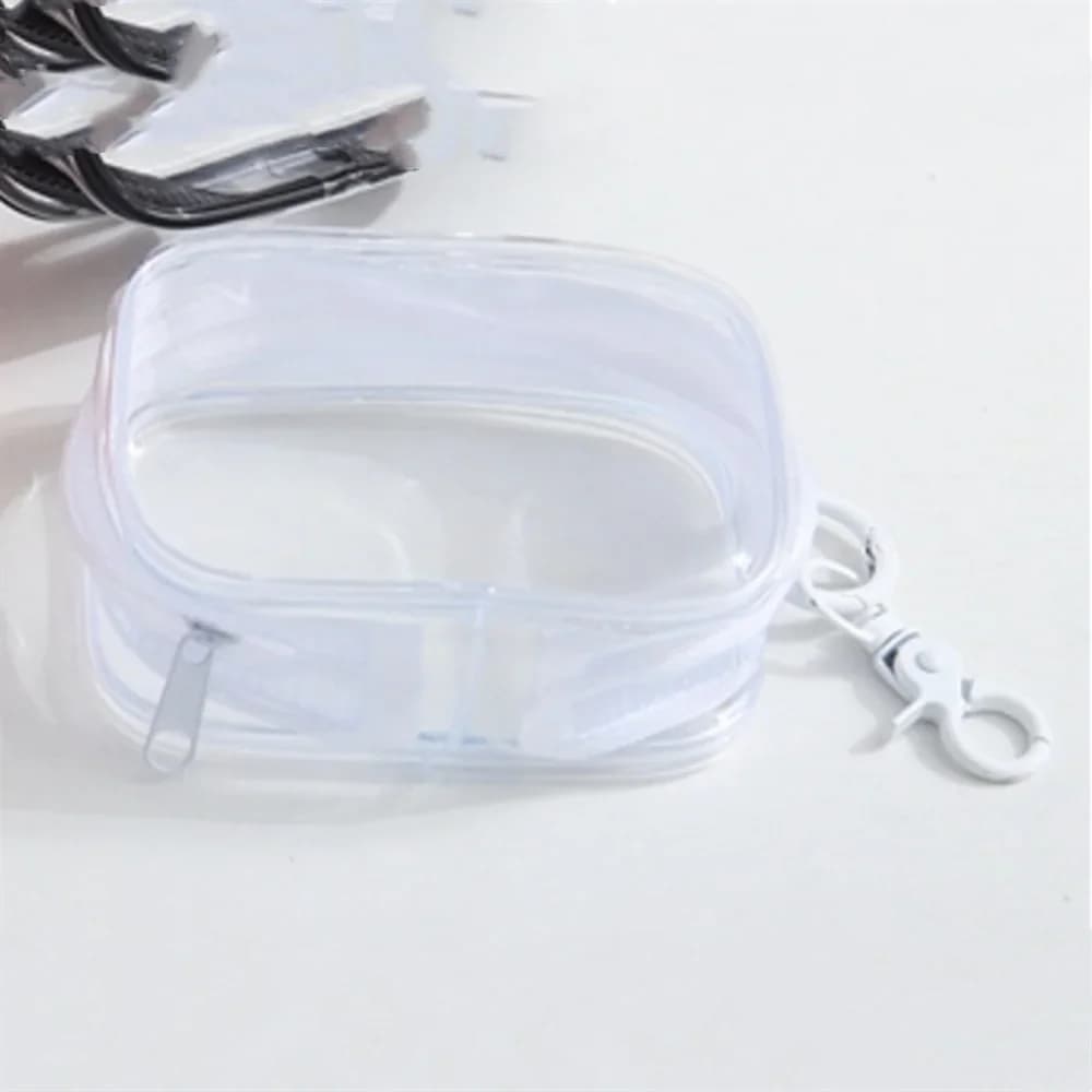 Boîte mystère Portable transparente en PVC, porte-clés carré, pochette de rangement à fermeture écla
