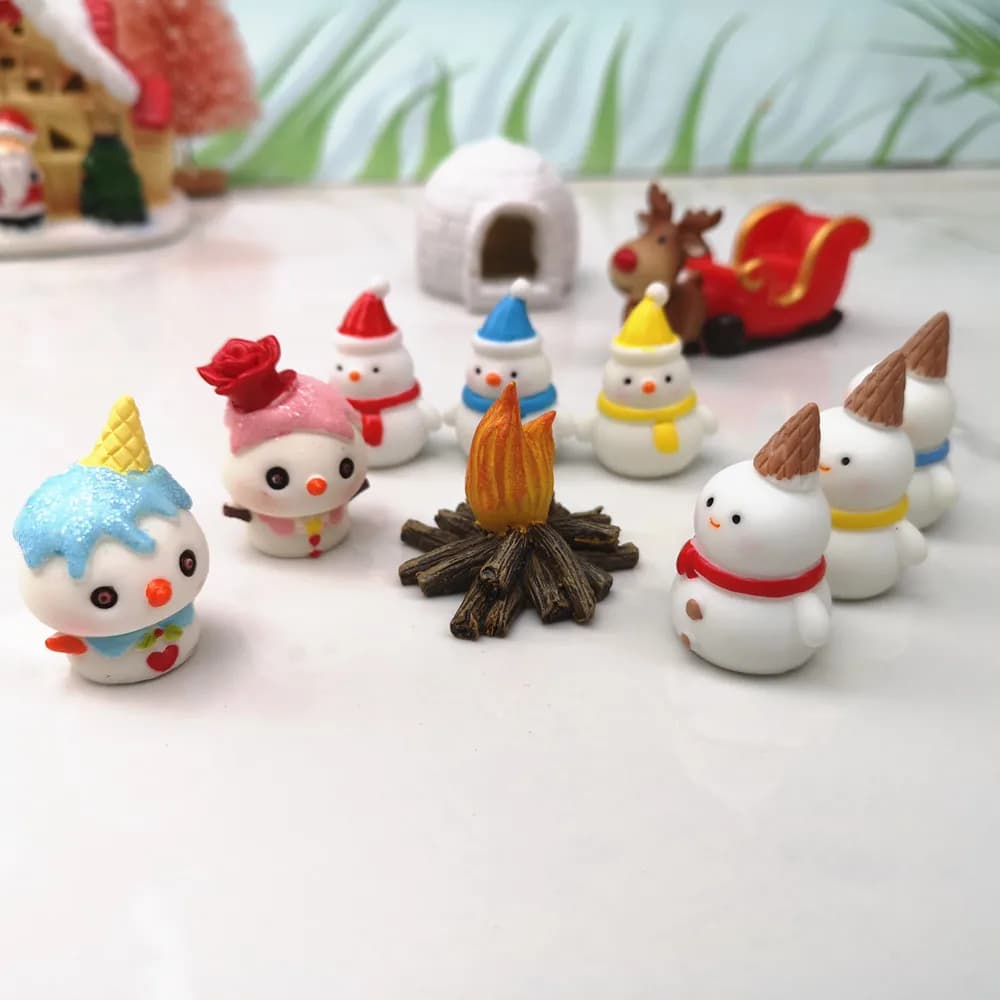 Figurine artisanale en résine bonhomme de neige, elfe amoureux, décoration de Noël, ornement de jardin nickel é l'inventaire, pendentif, accessoire de bricolage, cadeau