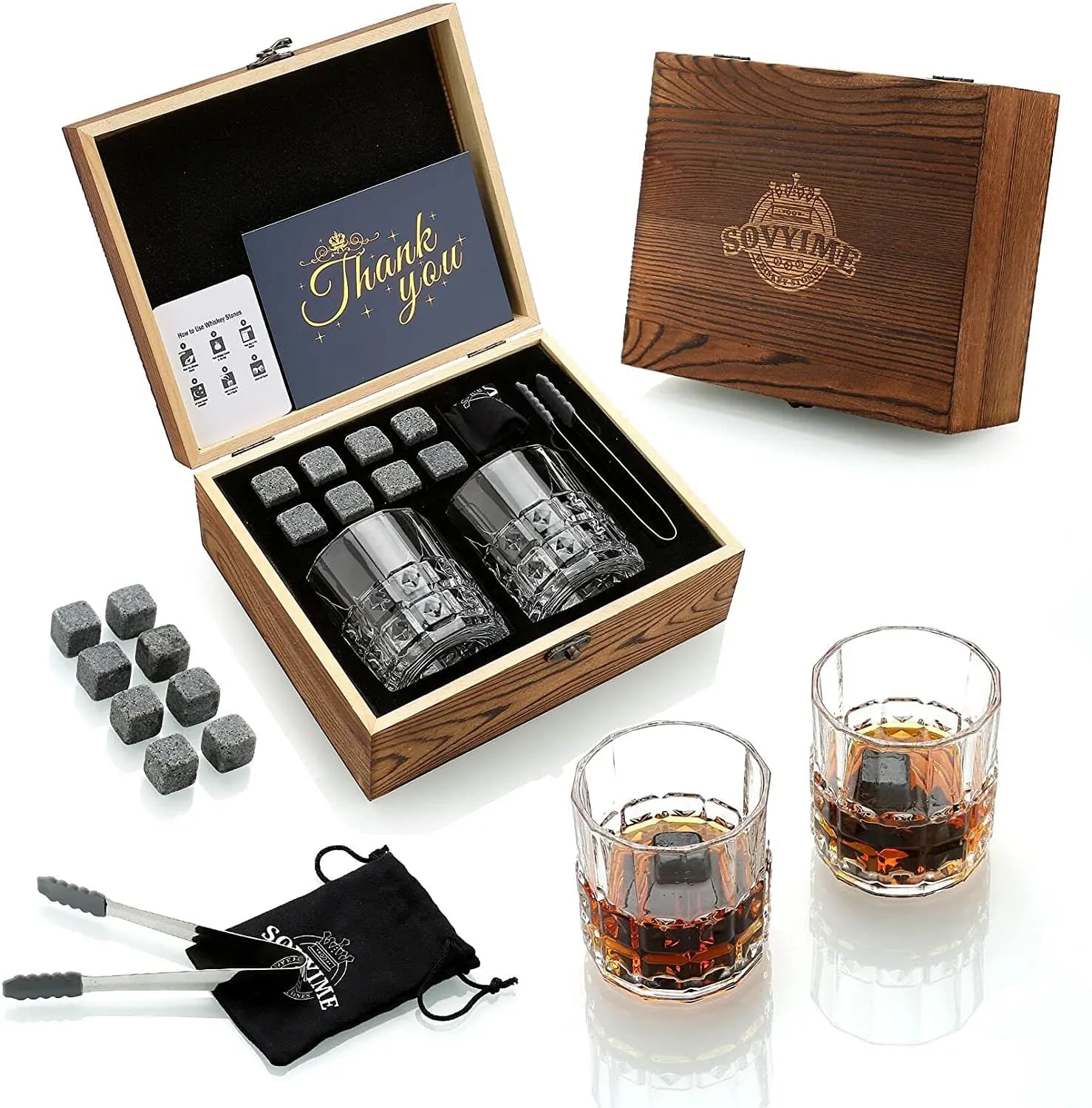 Ensemble de verres à whisky et à charbon