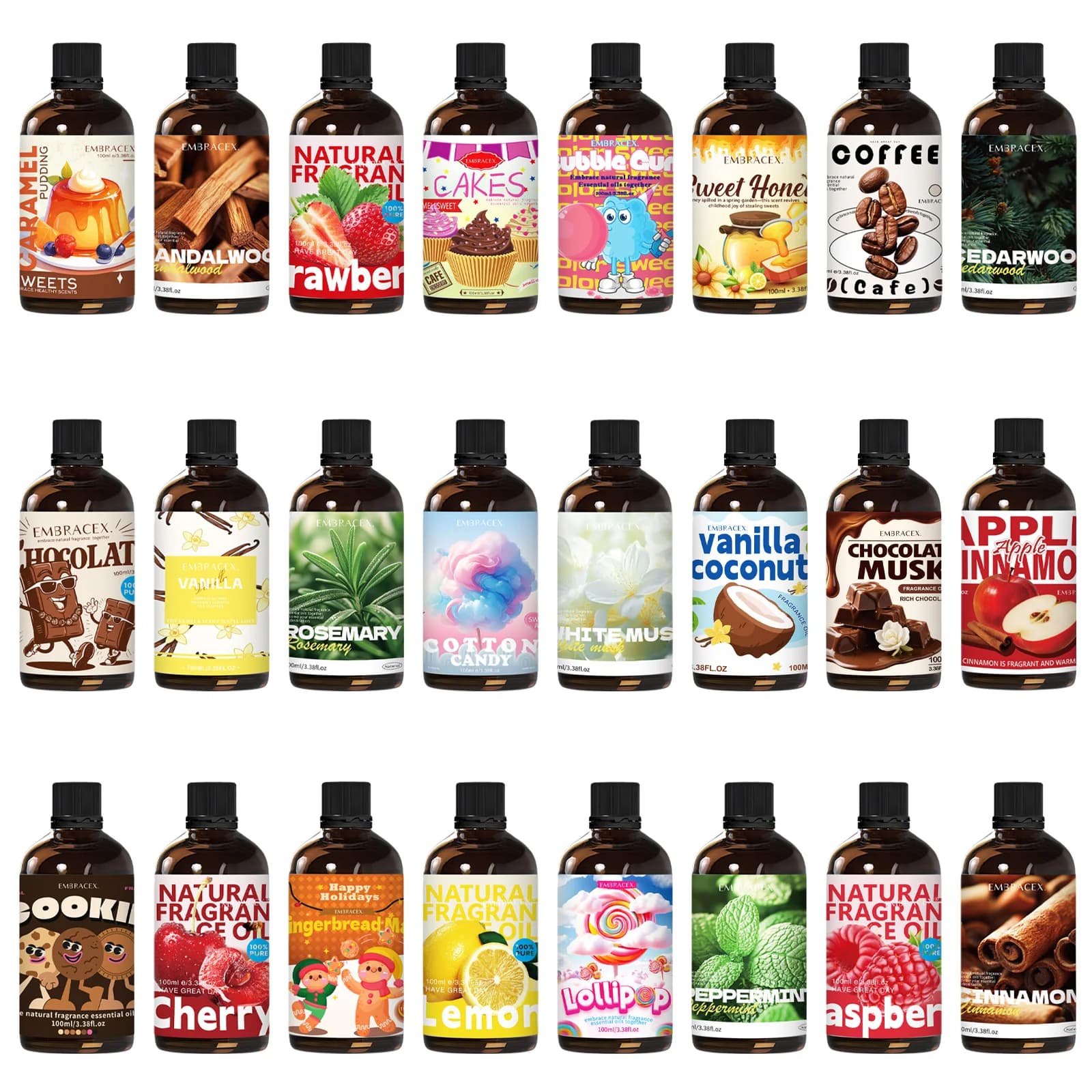 36 Huiles essentielles d'aromathérapie de 100 ml, parfum amusant, cadeau pour femmes, sans alcool