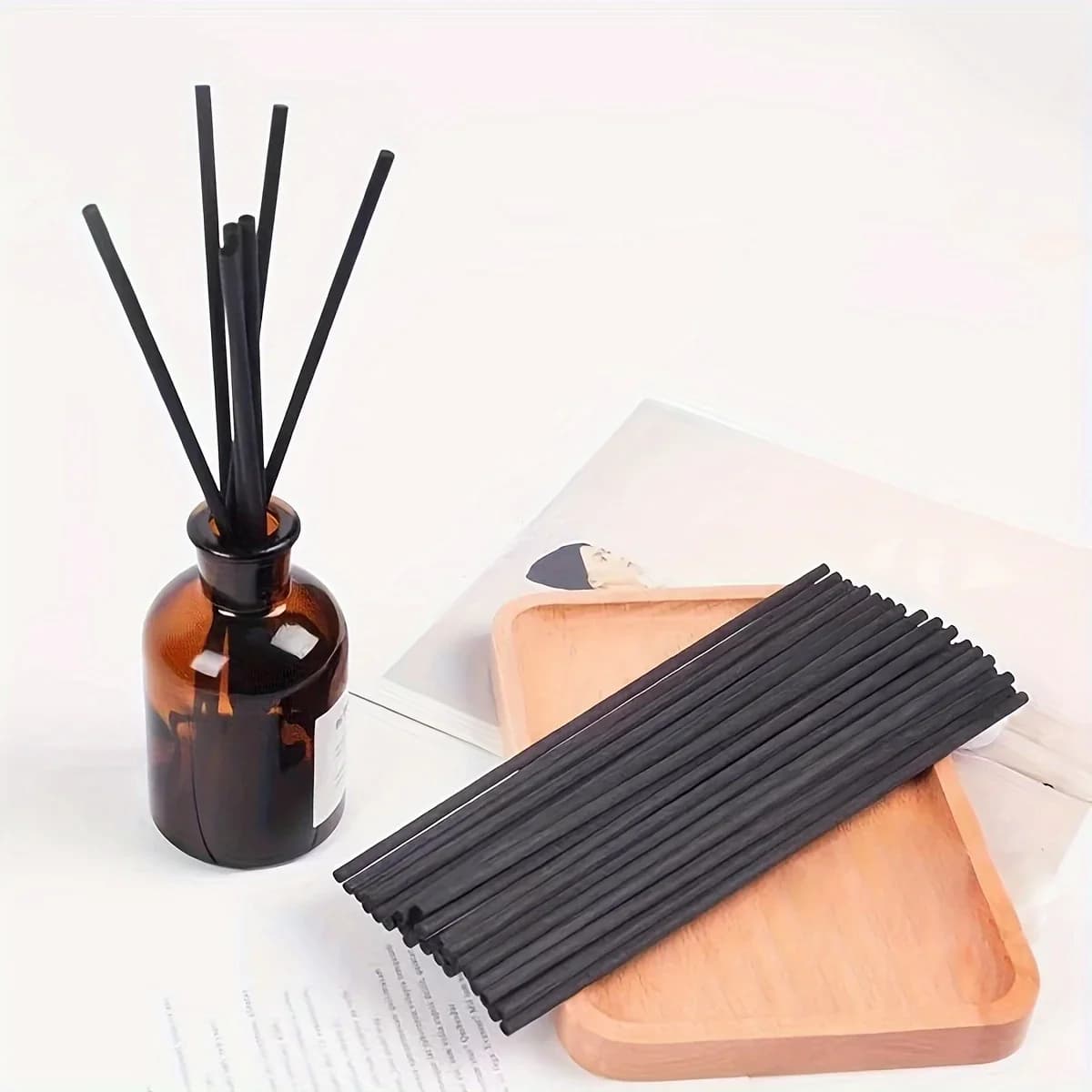 Diffuseur de bâtons de fibres, tige volatile d'aromathérapie pour diffuseur de parfum domestique, décoration de la maison, 10/50 pièces