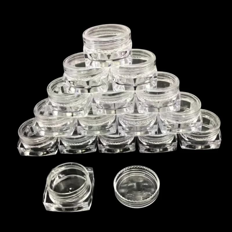 Bouteilles d'emballage de crème cosmétique en plastique transparent, boîte vide, figurines de boîte pour les yeux, 5g, mini, 5 pièces