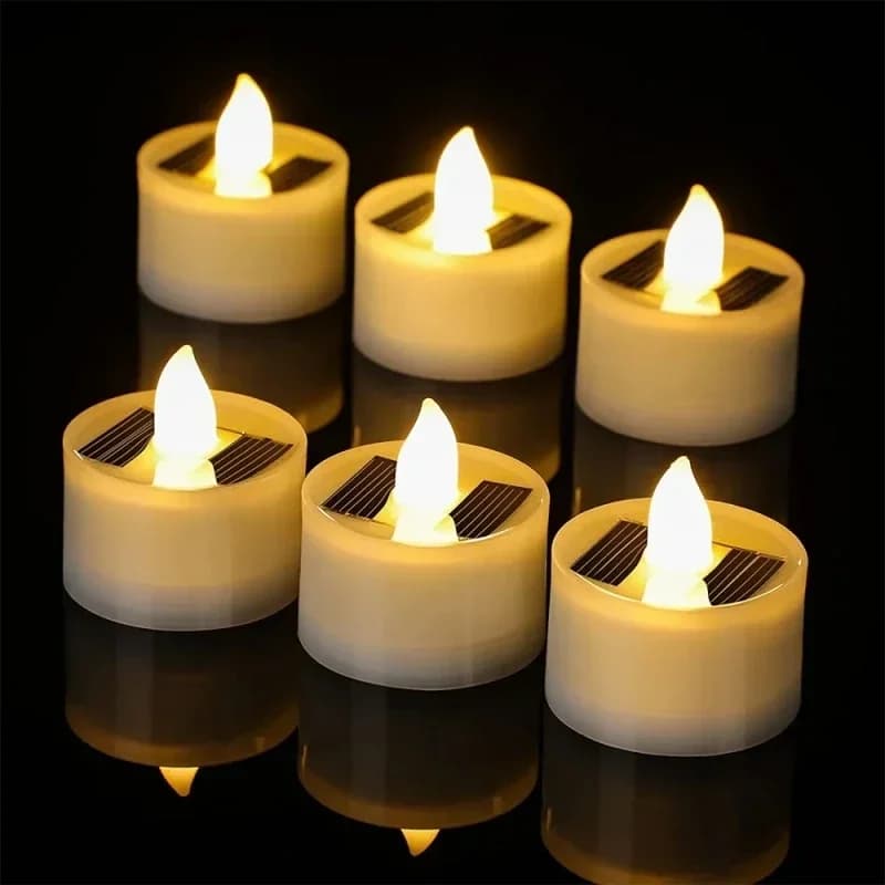 Bougie solaire LED d'extérieur, étanche, sans flamme, électronique, veilleuse pour décoration de fête d'anniversaire et de mariage