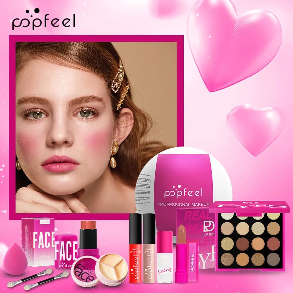 Ensemble de maquillage POPFEEL dans un emballage sphérique, ce qui le rend en tant que boîte-cadeau créative, adapté aux débutants, parfait pour les anniversaires et les fêtes.