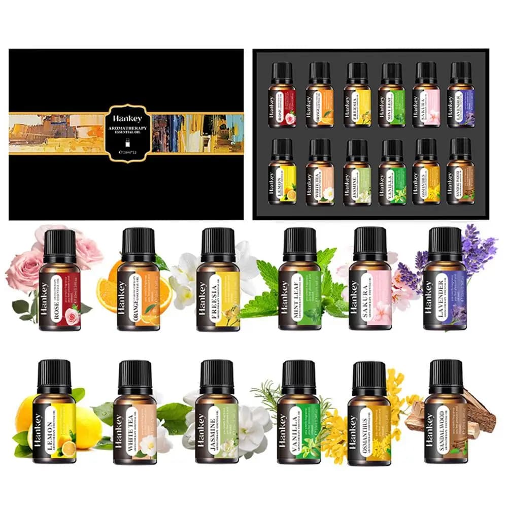 Coffret cadeau d'huiles essentielles, désodorisant, senteurs de fêtes pour diffuseurs d'arômes, kit de parfum festif pour la maison, cadeaux et décorations pour les fêtes.