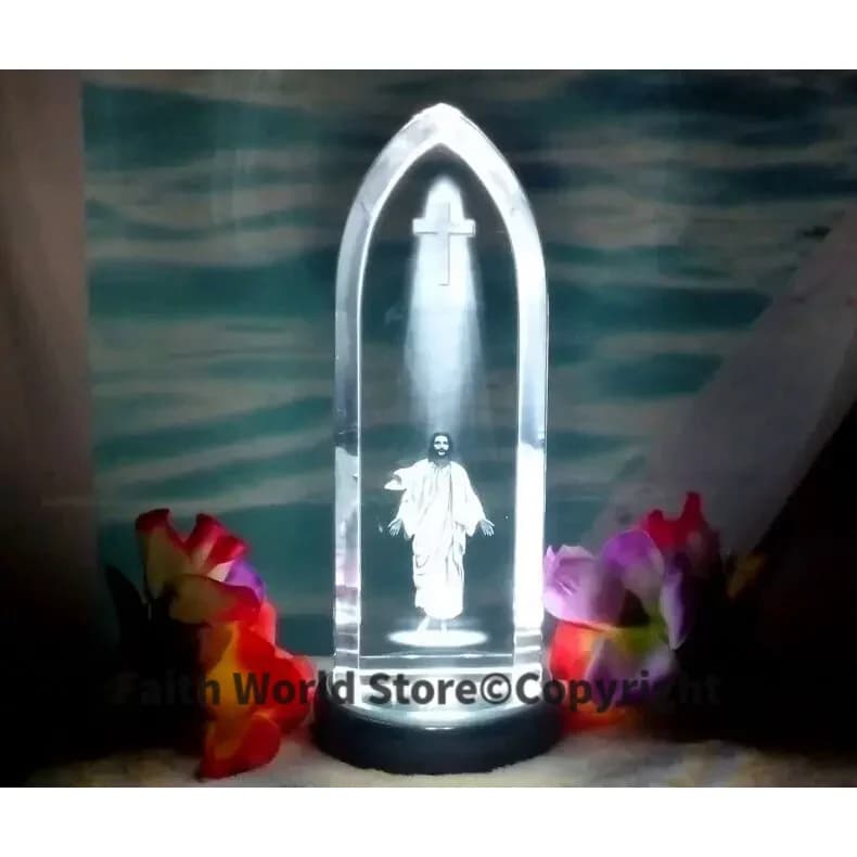 Statue de croix de cristal 3D, grand christianisme, catholicisme, meilleur cadeau, Emmanuel Immanuel, prière religieuse, maison, famille, sécurité, isman prudent