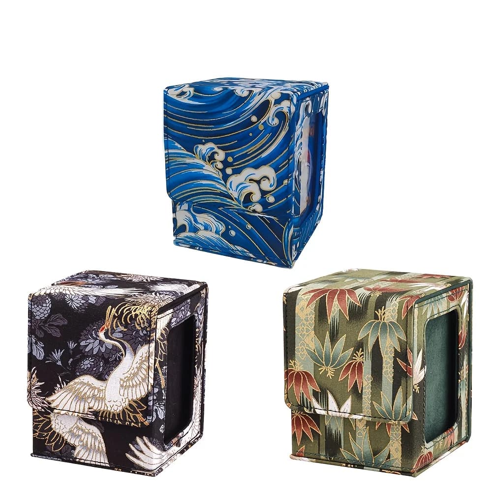 Porte-cartes en tissu pour plus de 100 cartes, présentoir cassette, série Wave, adapté pour boîte de rangement de cartes de jeu TCG, cadeau