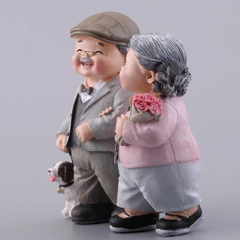 Statue de Couple en résine pour personnes âgées