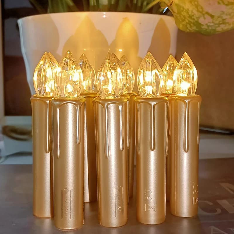 Bougie LED flamme vacillante réaliste avec minuterie à distance dorée pour coffret cadeau de noël décor à la maison pièce maîtresse décor viral de mariage