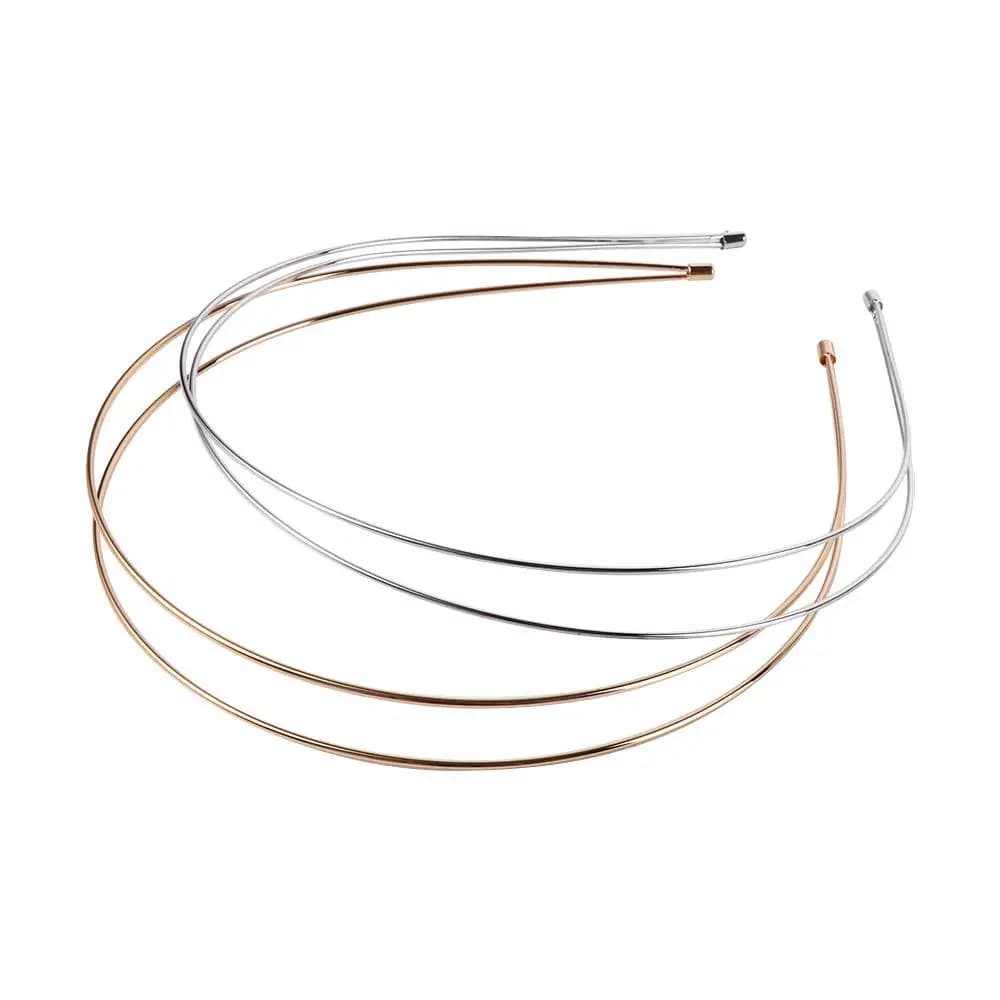 Accessoires pour cheveux alliage Double racine bandes de cheveux argent étanche rétro or tête cerceau coiffure bricolage métal cheveux cerceau travail