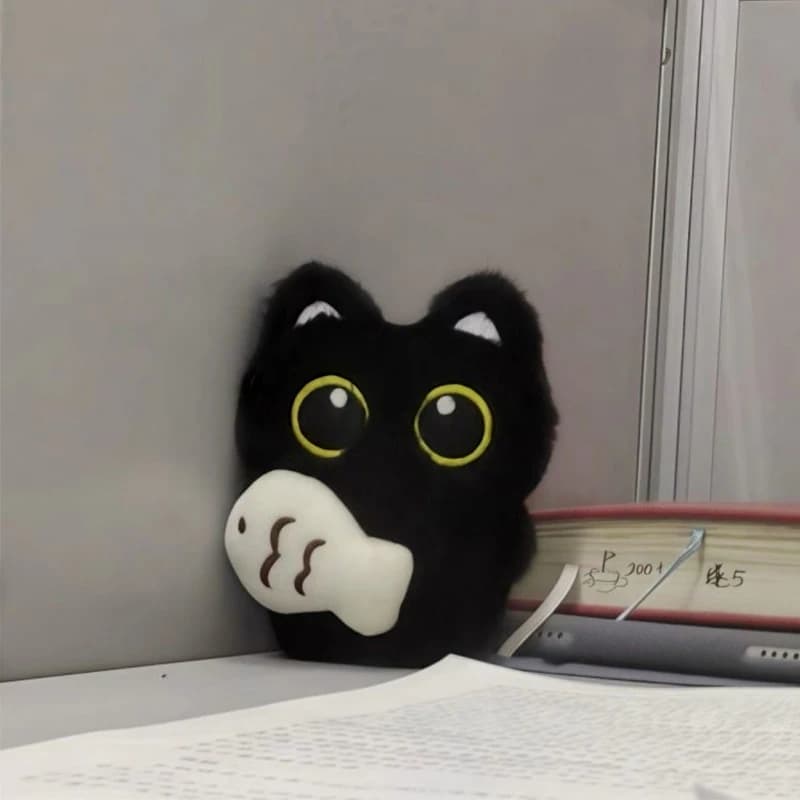 Porte-clés en peluche chat noir, 1 pièce, jouet, pendentif de sac, breloques de voiture, accessoires pour femmes, Couples, cadeau Kawaii