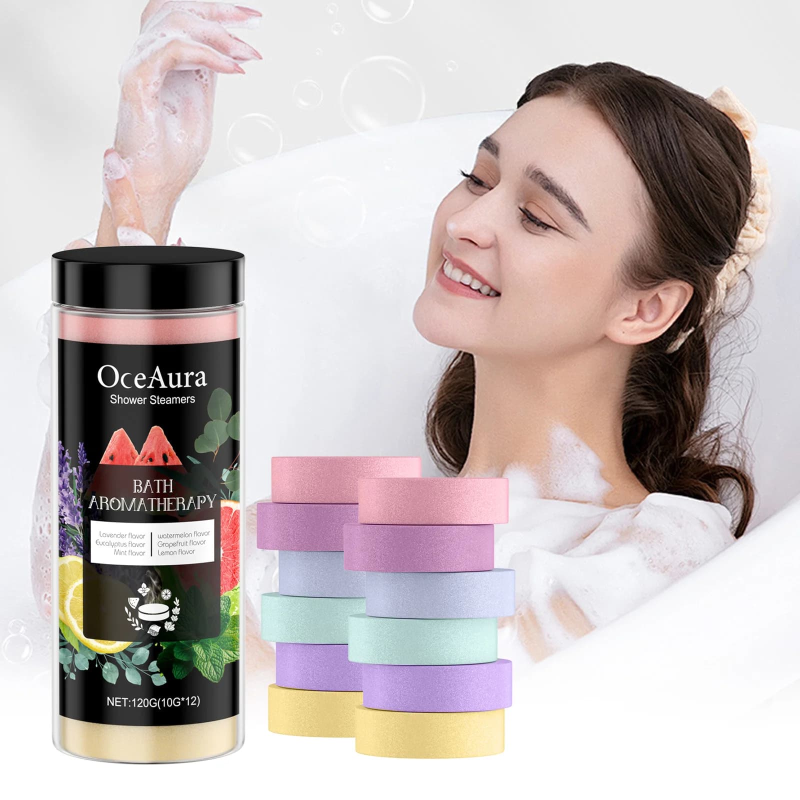 Tablettes de bain vapeur, cadeau d'anniversaire pour femmes, lot de 12, avec huiles essentielles, cadeau pour elle, soin spa, hydratation