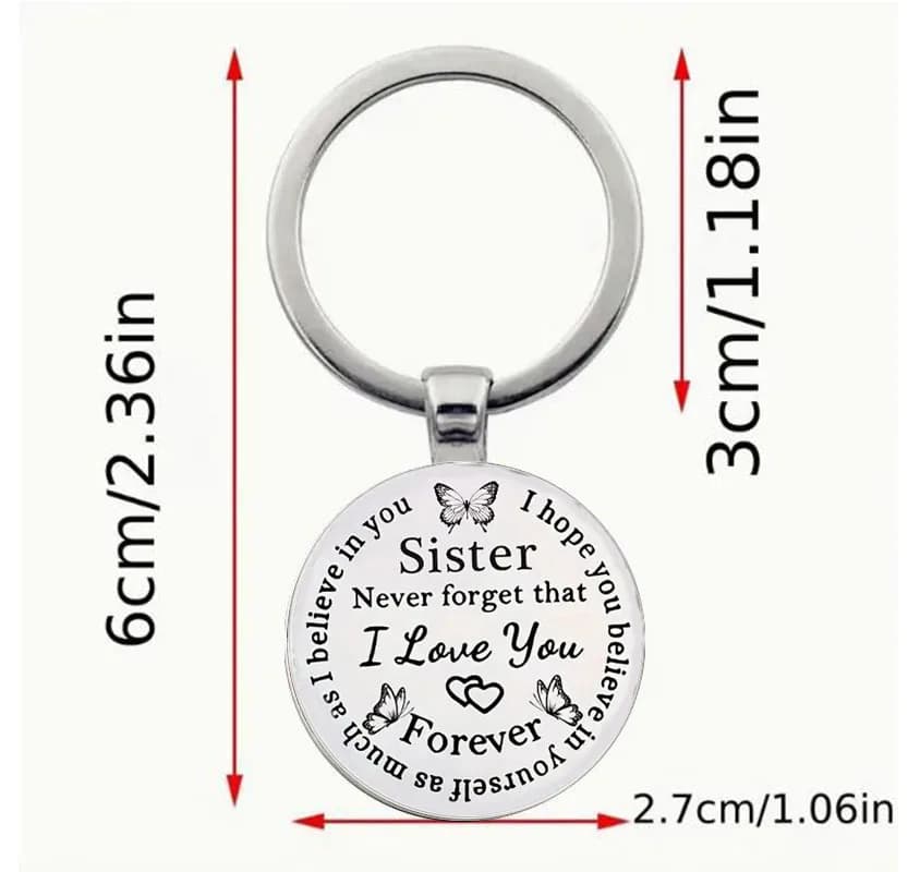 L'ajustement n'oubliera jamais que je t'aime. Porte-clés en alliage avec chaîne continent, portefeuille, cadeau d'anniversaire, meilleur ami de la sœur