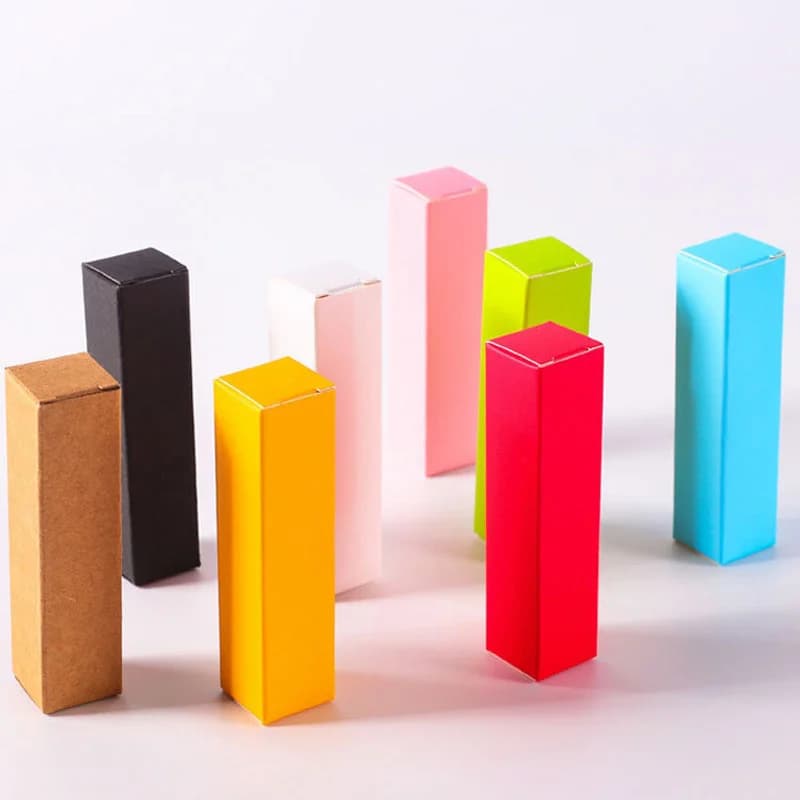 Boîte d'emballage de rouge à lèvres, boîte en papier Kraft, petites boîtes de couleur, boîte de carte noire, 1000 pièces/lot