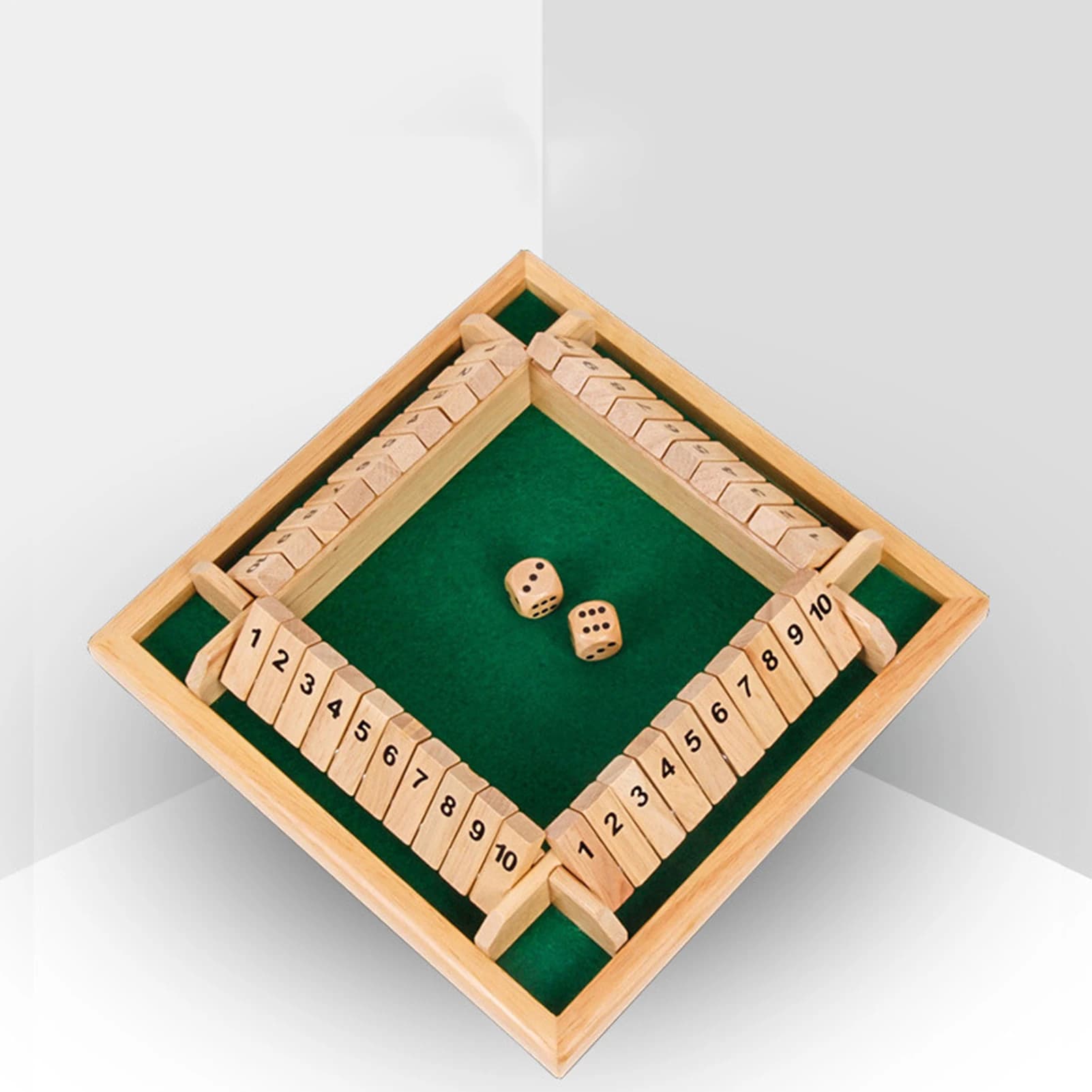 Jeu de société en bois Shut the Box Dice, jeu de table amusant, jeux de voyage avec 1 à 10 numéros, 2 à 4 plus tard