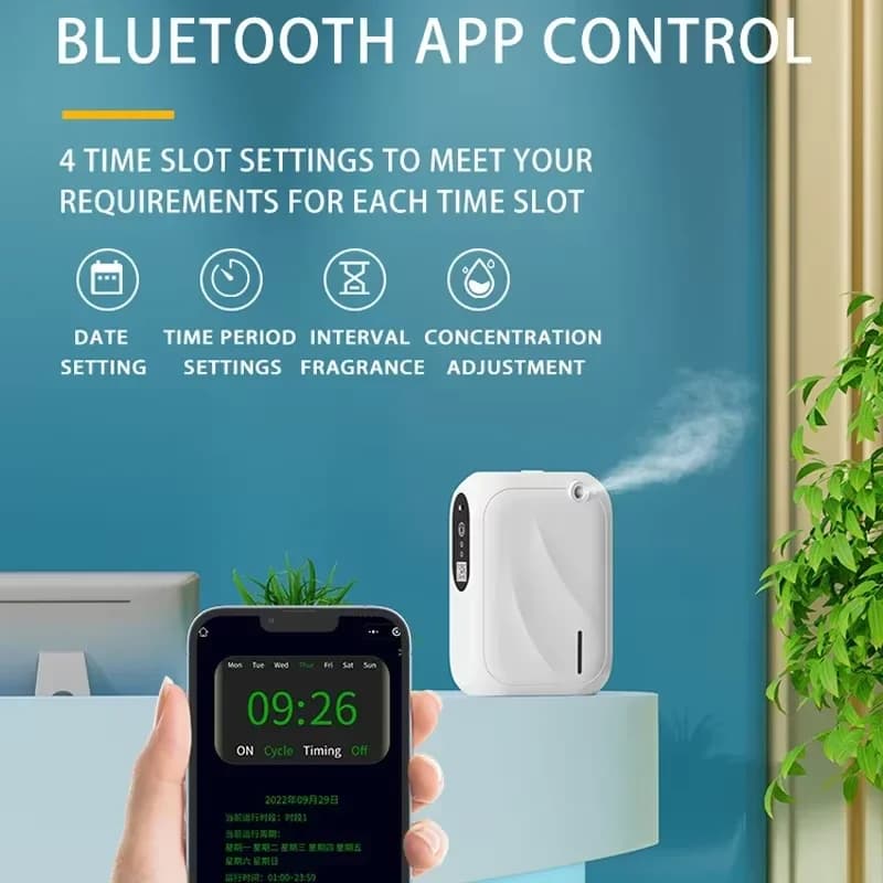 Diffuseur d'arômes professionnel mural, diffuseur d'odeurs Bluetooth, diffuseur d'odeurs électrique pour la maison, diffuseur de parfum