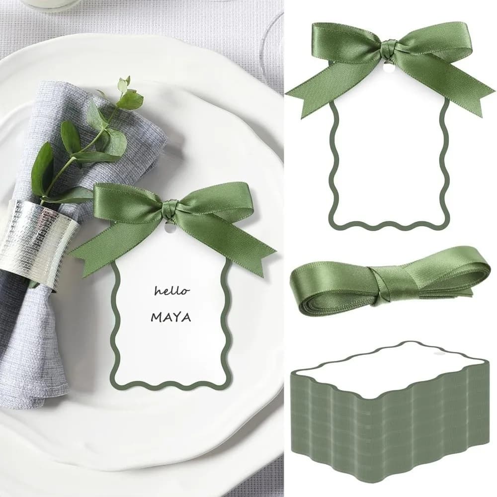 24 étiquettes DIY manuscrites avec ruban