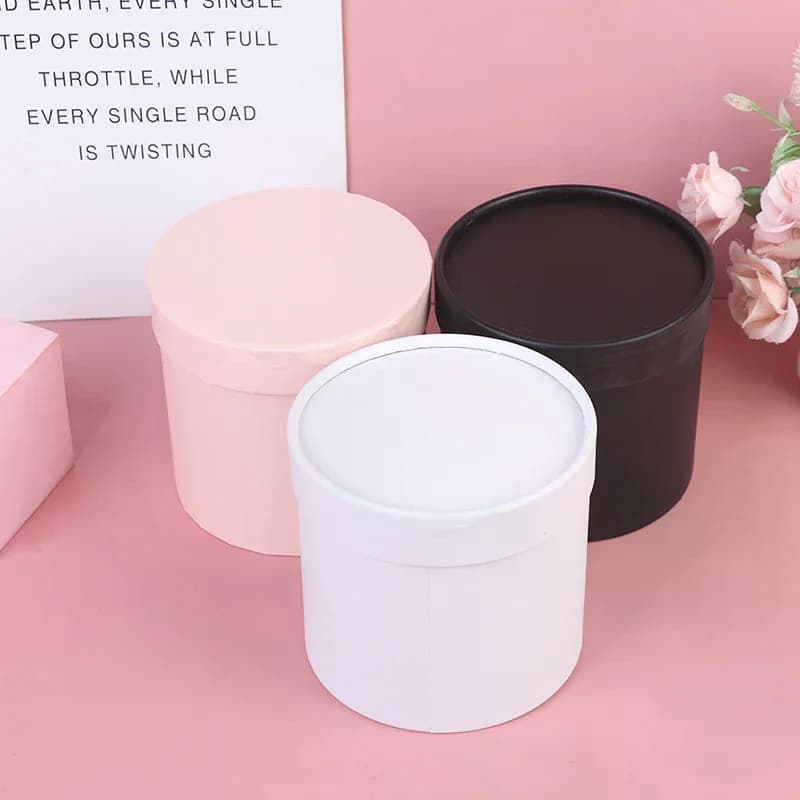 Boîte à fleurs ronde 12x12cm, boîte cadeau pour bouquet de fleurs préservées, boîte élégante pour mariage, fête, emballage de roses, décoration
