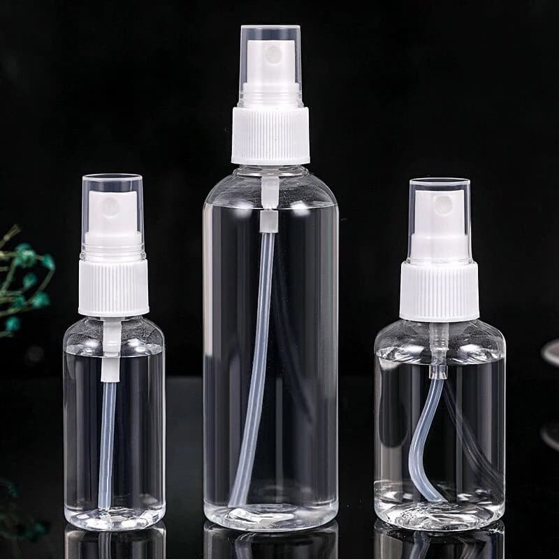Bouteille de pulvérisation vide en plastique transparent, 1 pièce, Portable, rechargeable, distributeur d'échantillon transparent de parfum, petite bouteille de pulvérisation