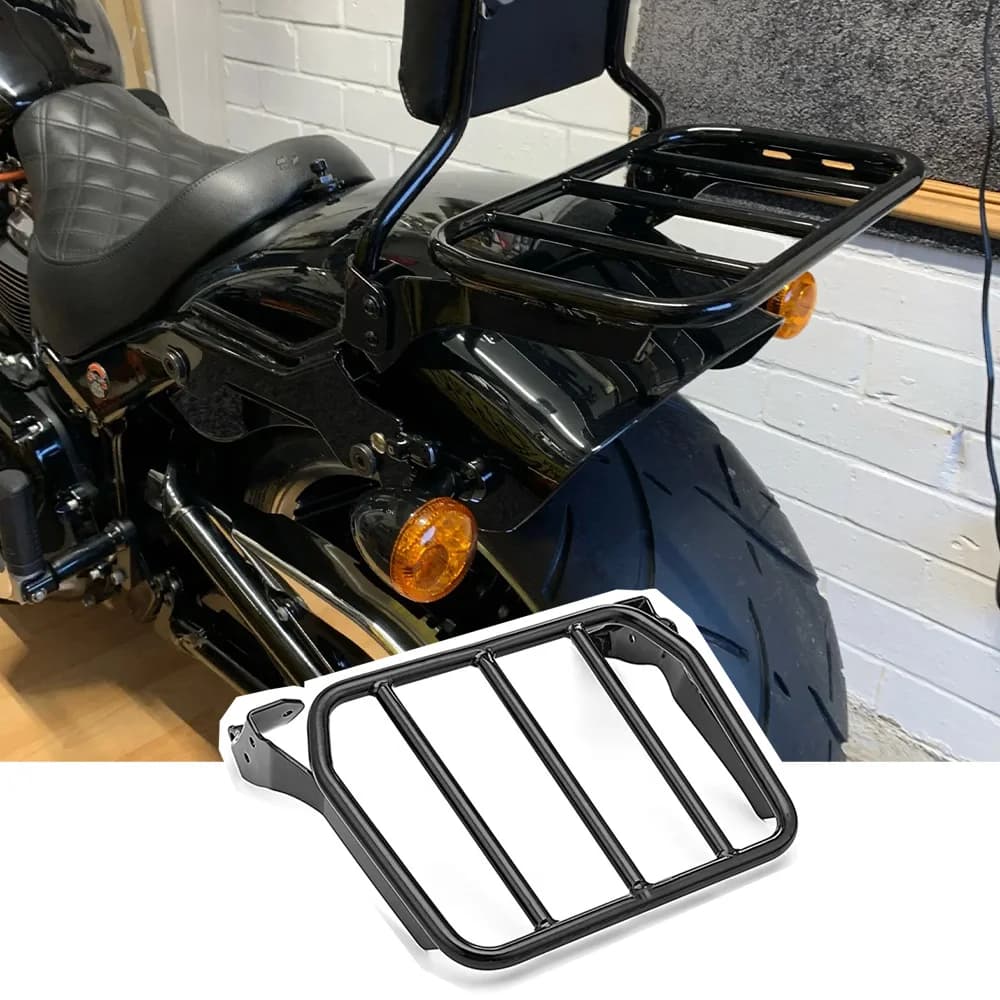 Sissy Bar Bagages T1 pour Harley Davidson, Softail FLFB, FLFBS, FXeria, FXBRS, 2018-2023, Accessoires Moto