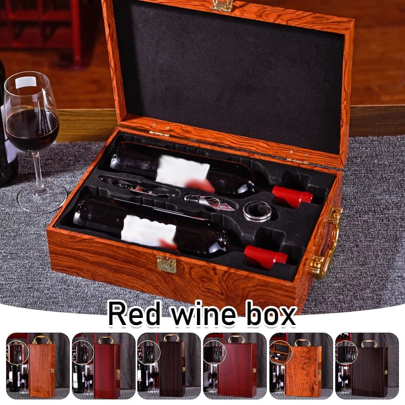 Boîte cadeau d'emballage de vin rouge laqué