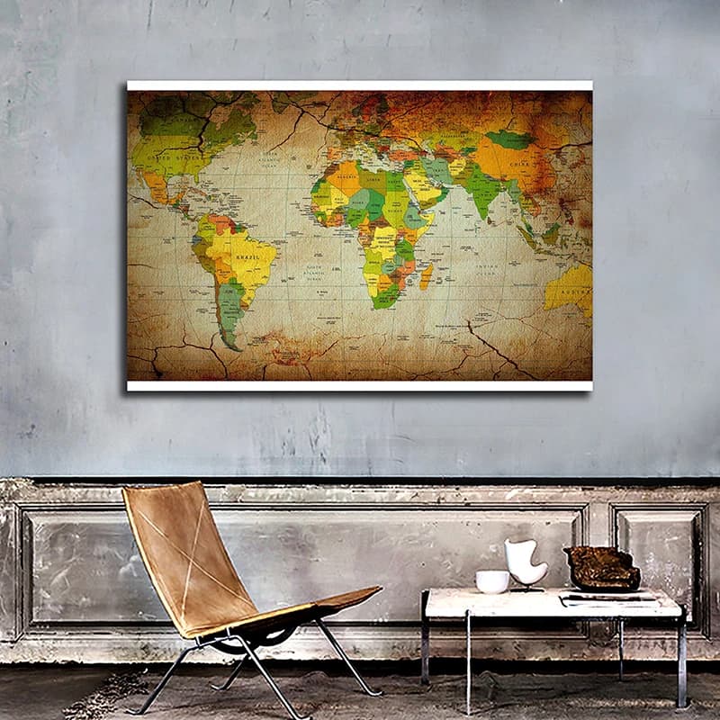 Carte du monde classique en anglais