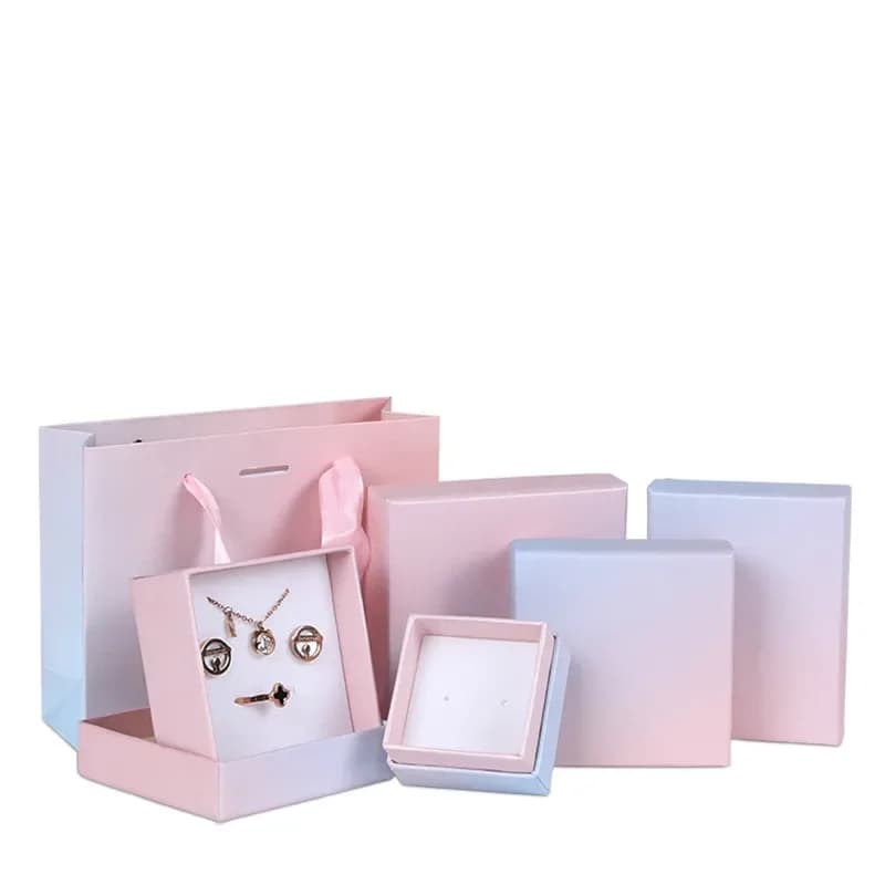 Boîte cadeau nacrée avec document graduel, rose, bleu, sac cadeau, montre, collier, boîtes à bijoux, faveurs de fête de mariage, ouvertement, boîte de rangement à la maison