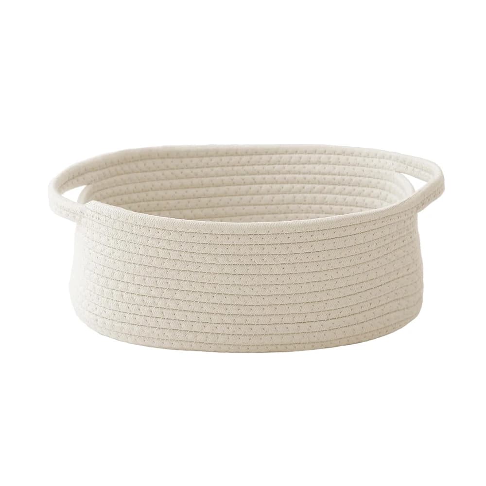 Panier tissé 1 pièce, petit bac de rangement en corde avec poignées et sac à ruban, organisateur pour étagères placards, panier cadeau vide pour anniversaire