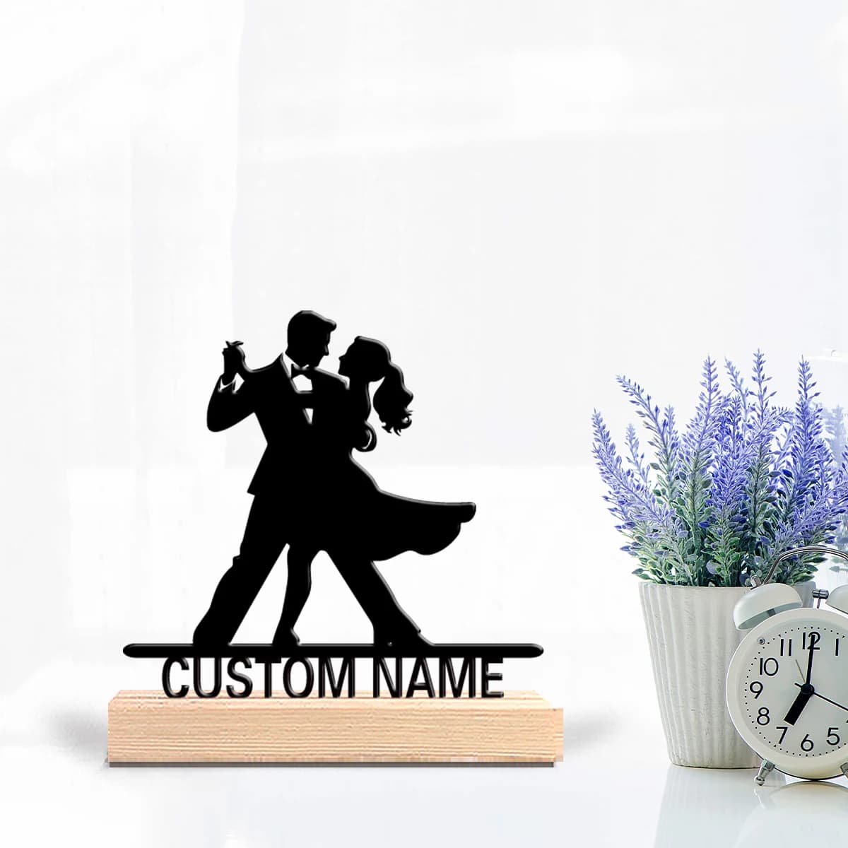 1 pièce Statue métallique personnalisée romantique de couple dansant
