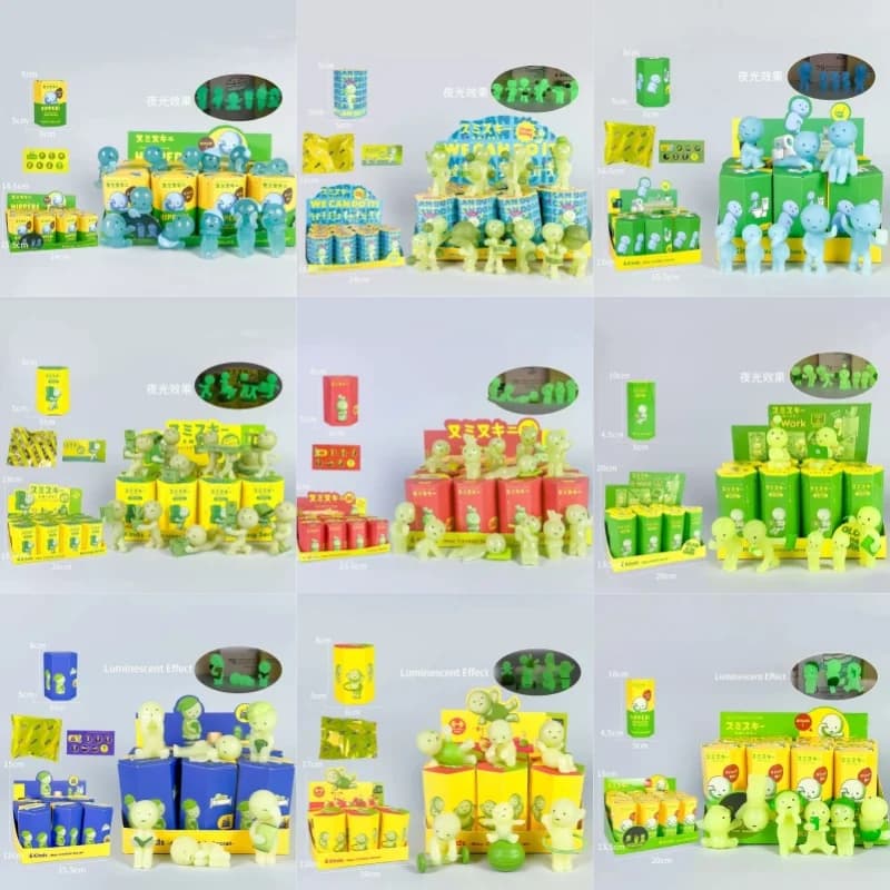 Mini Boîte Mystère Série Noctilucente Figurine Mignonne Miniature 1 pièce 2 pièces 4 pièces 6 pièces Boîte Surprise Décoration de Bureau Jouets Cadeaux