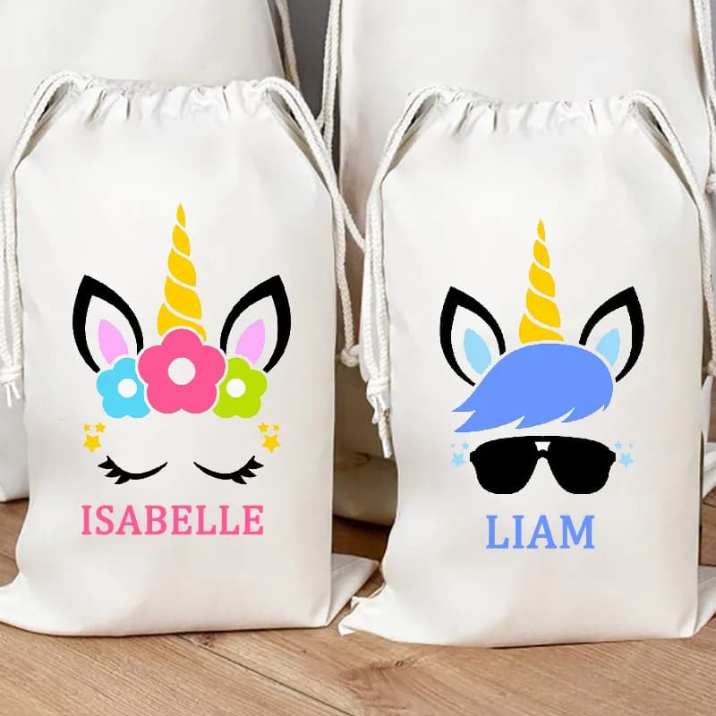 Sac à jouets cadeau personnalisé pour garçon et fille, décoration de fête préChristophe, premier anniversaire pour enfant, thème magique, Nairobi Orn, arc-en-ciel