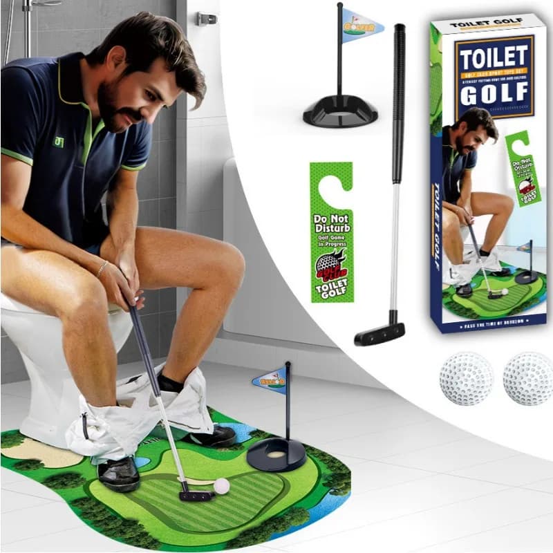 Un ensemble de cinq balles de golf pour toilettes, un ensemble de balles de golf amusant et de loisirs pour les toilettes, parfait comme cadeau pour papa ou petit ami.