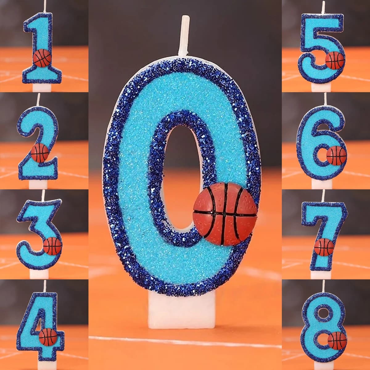 Bougie numérique créative de basket-ball, bougie d'anniversaire, fournitures de décoration de gâteau