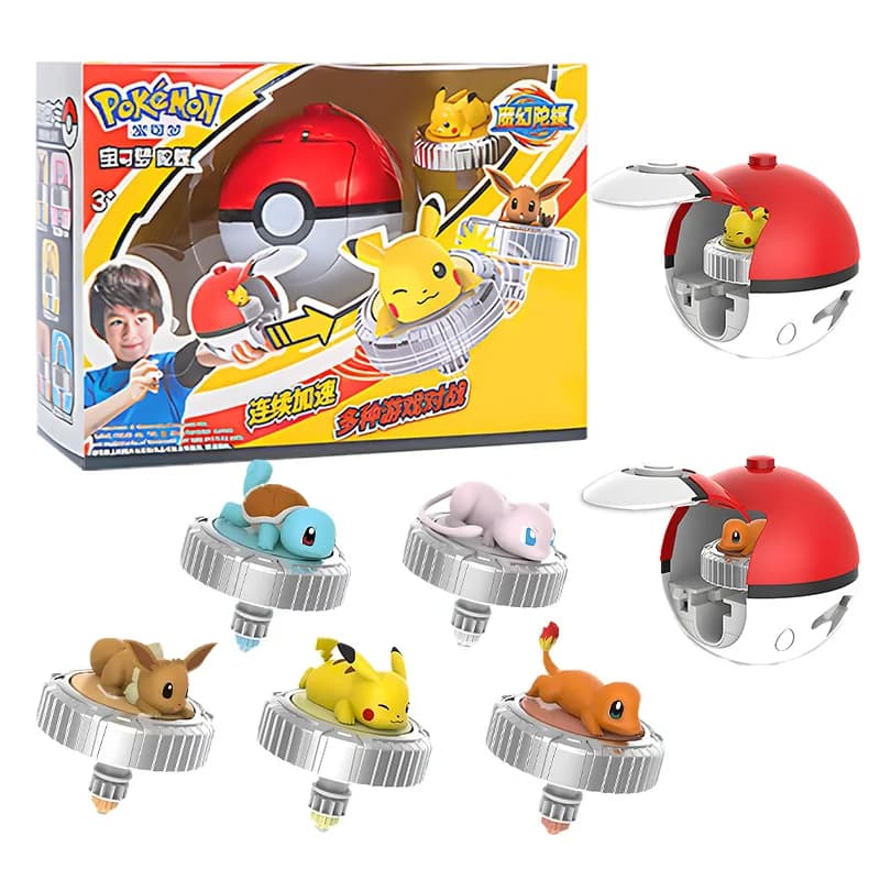 Pokemon toupie balle jouet figurine originale Pikachu Charmander écureuil Mew Eevee boîte gyroscope spin bataille jeu poke enfant