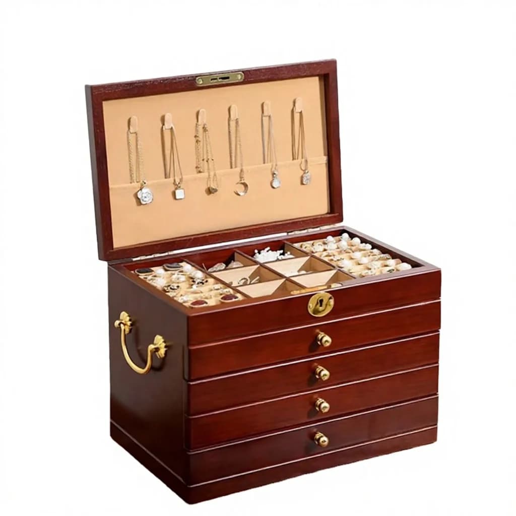 Boîte à bijoux en bois massif