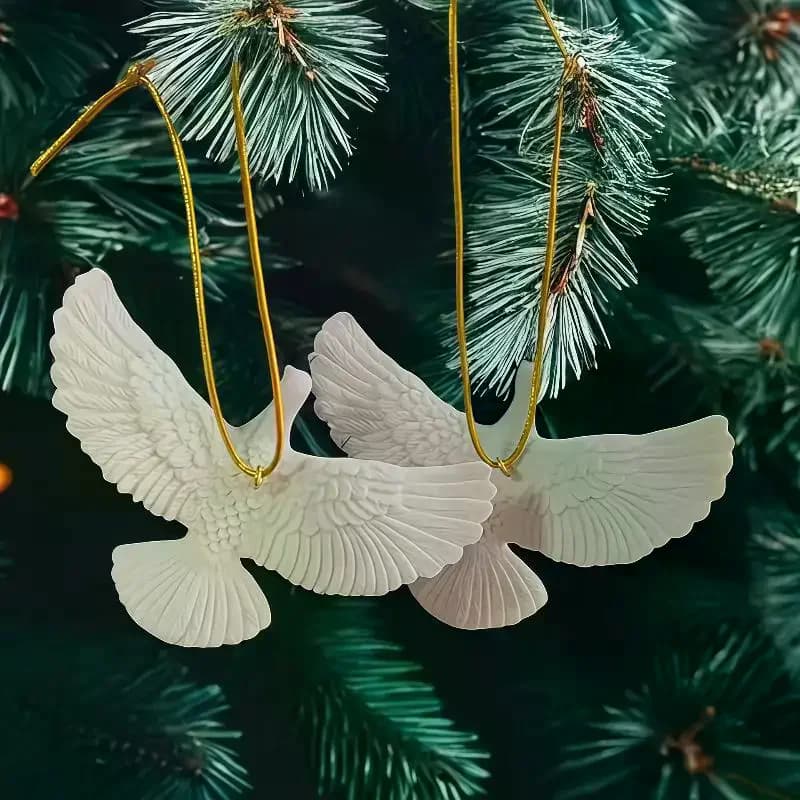 Maison seul 1 résine ornement de noël colombes ornements d'arbre de noël-meilleur cadeau pour certains colombes d'amitié de Style spécial