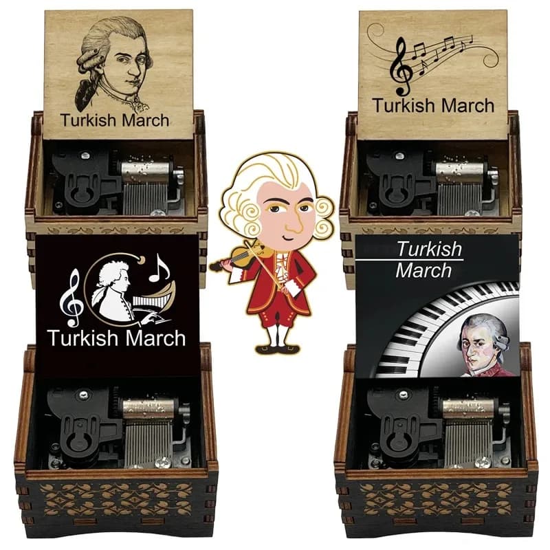 Mozart turc mars boîte à musique en bois classique Alla Turca Piano mélodie mouvement à remonter cadeau mignon pour amis famille anniversaire